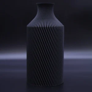 3D gedruckte Vase Groove Bottle Black