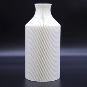 3D gedruckte Vase Groove Bottle White