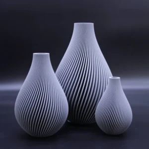 3D gedruckte Vase Groove Droplet Ashgrey