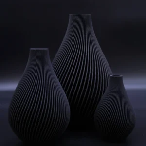 3D gedruckte Vase Groove Droplet Black