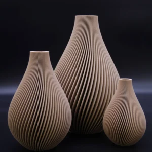 3D gedruckte Vase Groove Droplet Latte
