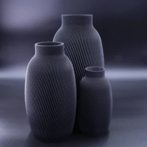 3D gedruckte Vase Moonflow Black