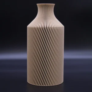 3D gedruckte Vase Groove Bottle Latte